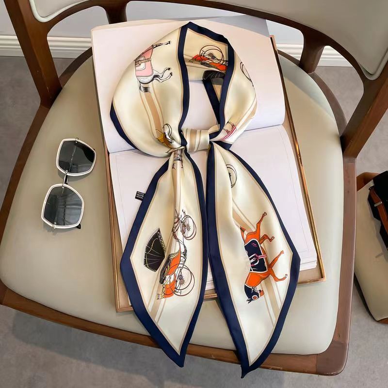 Luxury Bags China - Luxury Design ผ้าไหม Skinny Headwear ผ้าพันคอผู้หญิงพิมพ์ฤดูใบไม้ผลิคอผูกผมกระเป๋าริบบิ้นเข็มขัด